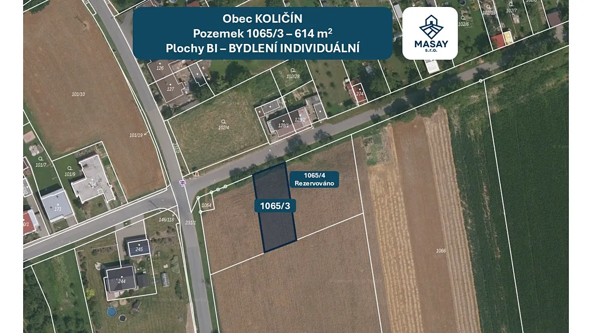 Prodej stavebního pozemku 614 m²